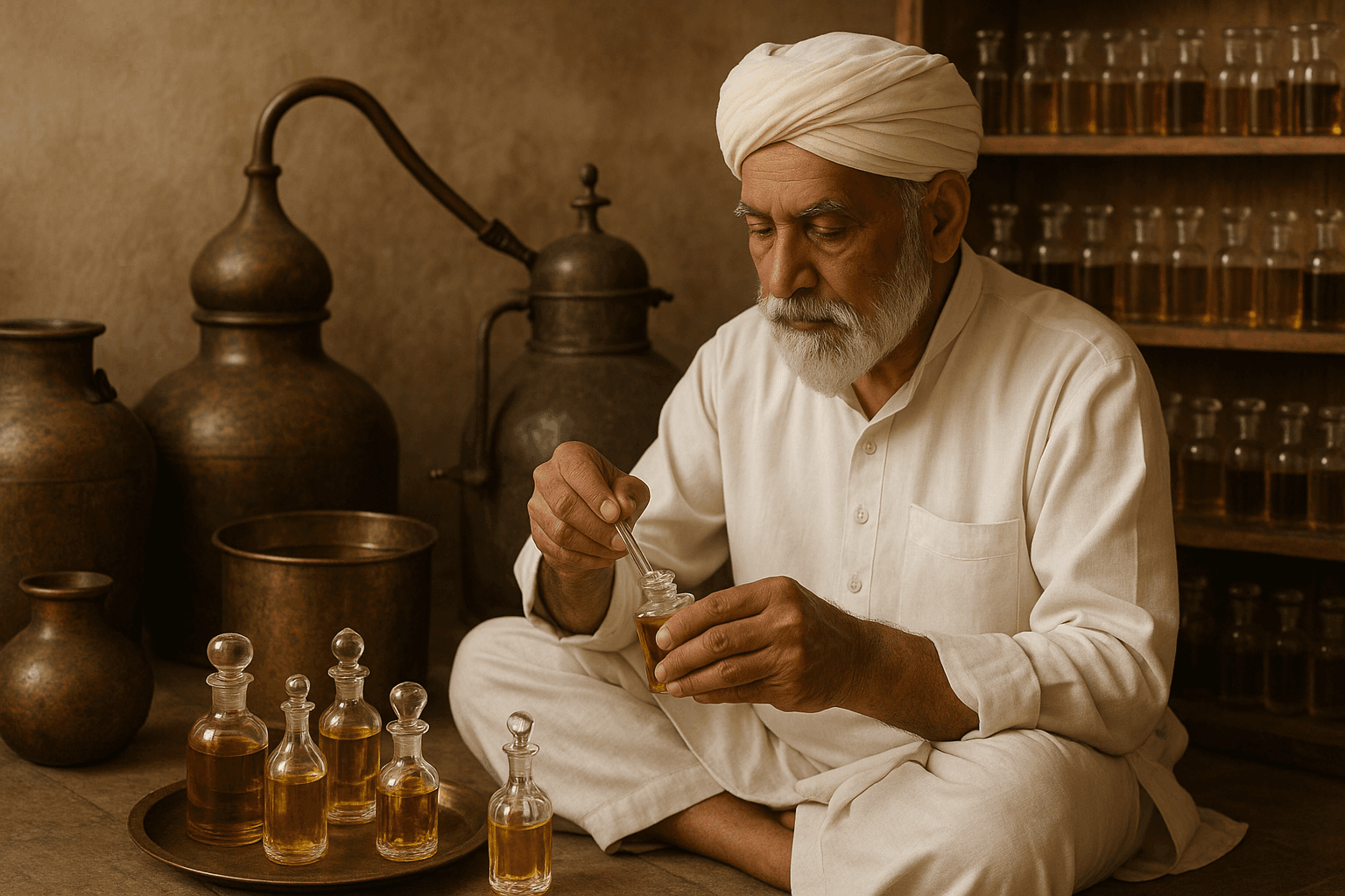 Traditional ittar making